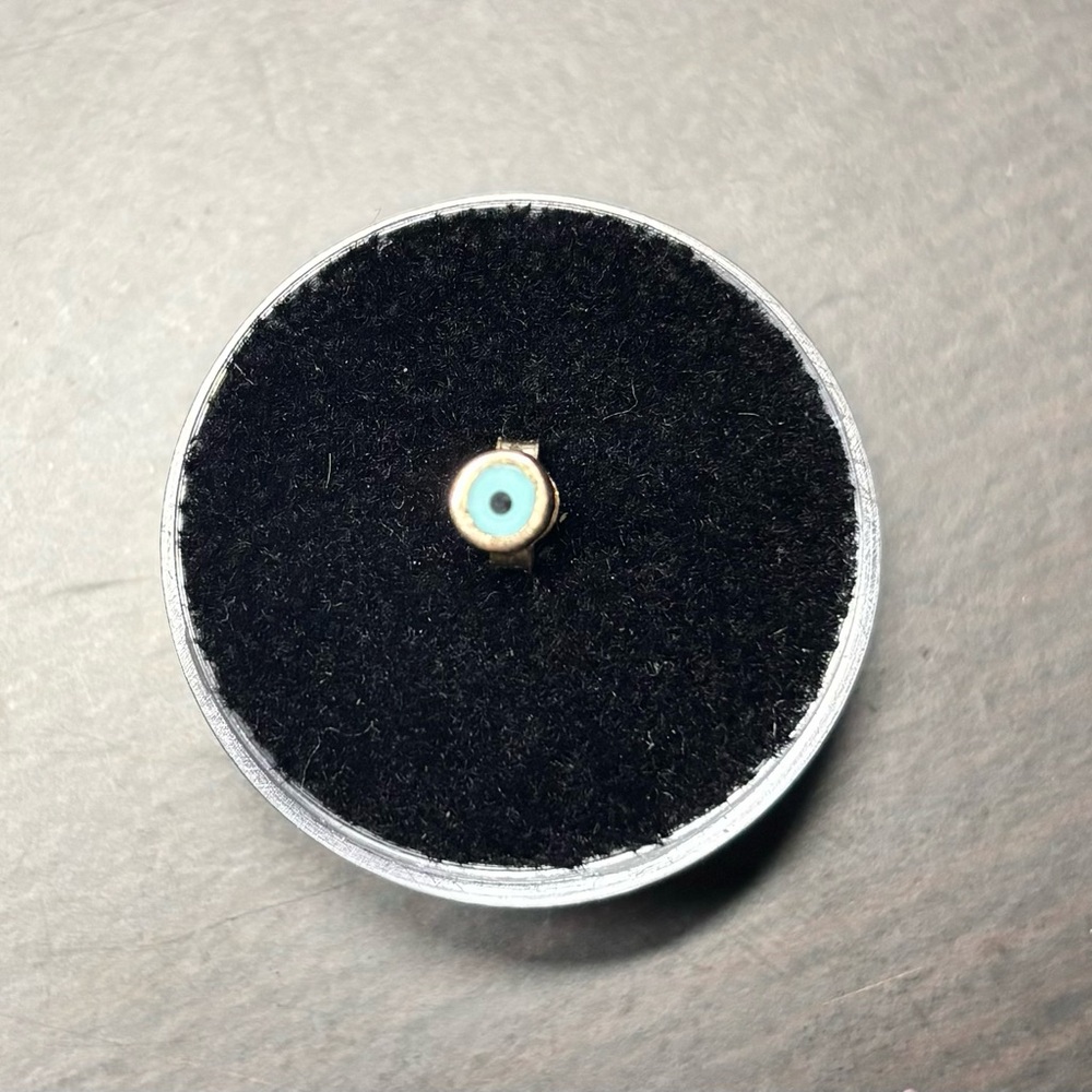 14k rose gold evil eye stud